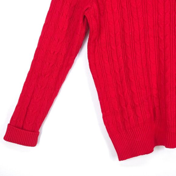 ST JOHNS BAY Chunky Cable Knit Sweater Women Large Nylon Classic NormCore Preppy - Picture 10 of 15